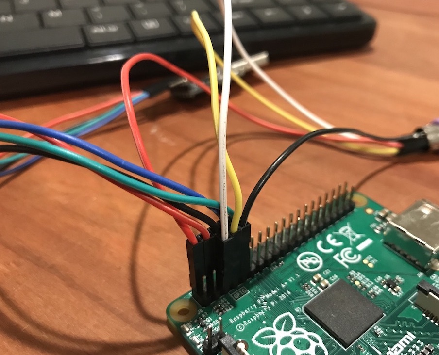 Keyboard plugged into the Raspberry Pi